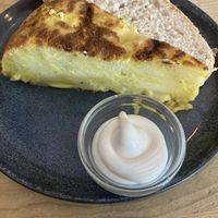 Spanish omelet skewer  at La Oveja Negra in Madrid