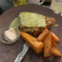 Milanesa al pesto  at La Oveja Negra in Madrid