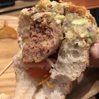 Hotdog vegano  at La Oveja Negra in Madrid