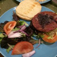 Fried potatoes were supposed to be the side, but I asked for salad. at La Oveja Negra in Madrid