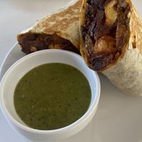 Breakfast burrito and salsa verde   at Bandit Coffee Co in St Petersburg