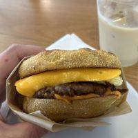 Vegan egg cheese and sausage sandwich   at Bandit Coffee Co in St Petersburg