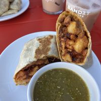 Vegan Breakfast Burrito with Salsa Verde  at Bandit Coffee Co in St Petersburg