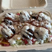 Falafel on the rocks with vegan garlic sauce!   at Osmow's in Kingston