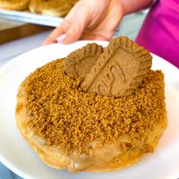 Vegan Lotus Caramel donut at La Donuteria in Trnava