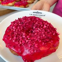 Vegan Raspberry donut at La Donuteria in Trnava