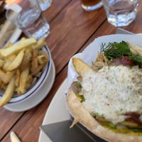 Pita Yuba with fries added at Saul's Restaurant & Delicatessen in Berkeley