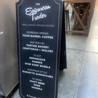 Signage and Little Patio Area  at Epicurean Trader in San Francisco