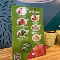 Smoothie list  at Aurinko Coffee & Restobar in Garrucha