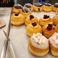 Donuts with filling at Perla Bakery - מאפיית פרלה in Kiryat Bialik