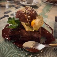 Vegan brownie with ice-cream (6e) at El Secreto de Loreto in Denia