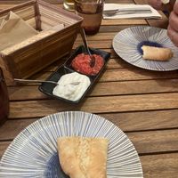 Bread with vegan aioli and tomato- AMAZING!   at El Secreto de Loreto in Denia
