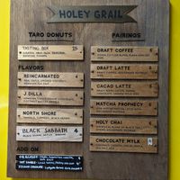menu at Holey Grail Donuts in Honolulu