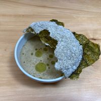 Thai pear soup and seaweed cracker at MARTi in San Miguel De Tucuman