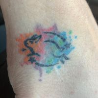 Leaping Bunny cover up    at Tattoo Artist Ike Greca in Seattle