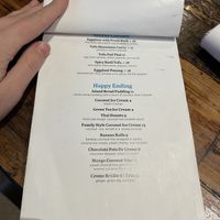 Menu desserts and vegan mains   at Nittaya's Little Kitchen in Las Vegas