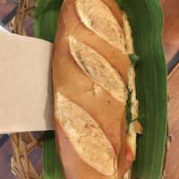 Veggie bahn mi for 20,000 kip  at Break for a Bread in Luang Prabang