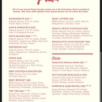 Pizza menu  at The Glen Hotel in Eight Mile Plains