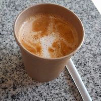 Vegan cappuccino at Manjari in Burgas