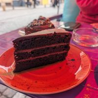 Chocolate cake at Maya's Corner Cafe in Istanbul
