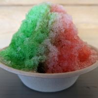 lime and watermelon at Rainbow House Shave Ice in Kahuku