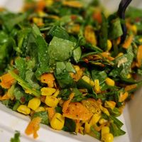 Spinach, Falafel, mais, sweet potato and carrots at Chopped in Limerick