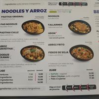 Vegan options at Padthaiwok in Zaragoza