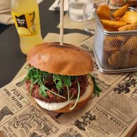 Vegan Burger with fries included at Punt Zero in Cardona