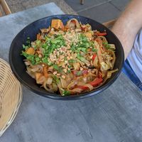 Pad thai (not a traditional pad thai; it's more like a good stir-fry) at Teva Ha'ochel - Hummus Tov in Kfar Saba