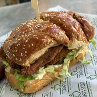 Schnitzel in challah sandwich   at Teva Ha'ochel - Hummus Tov in Kfar Saba