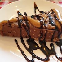 Chocolate and creme brulee cake at Teva Ha'ochel - Hummus Tov in Kfar Saba