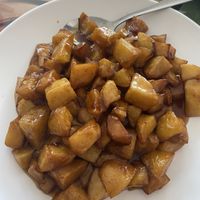 Stewed potatoes in soy sauce  at Chjou in Varna