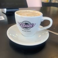 Café com leite de castanha  at Blessy Bendita Delícias in Florianopolis
