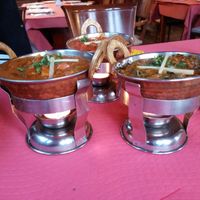 Pilau rice, vegetables with curry and jaipuri sauce, soy methe at Sabor de la India in Tenerife