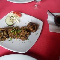 Mushroom pakora - very nice! at Sabor de la India in Tenerife