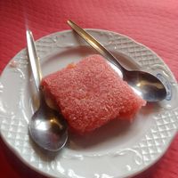 Coconut cake, nice and not too sweet at Sabor de la India in Tenerife