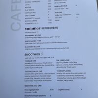 Café Menu  at The Cloud in Hamilton