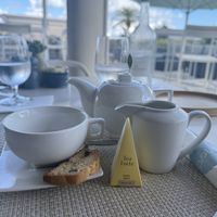 Tea (was automatically served w/a non-vegan biscotti)  at The Cloud in Hamilton