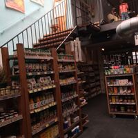 Indoor seating  at Organic Market - Gràcia in Barcelona