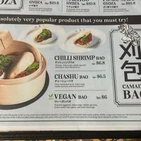 Menu Vegan Bao  at Camado Ramen Tavern in Honolulu