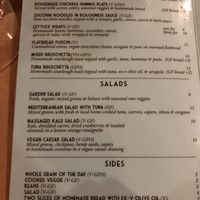 Page 1 of menu at Good Earth Organic Eatery in West Cape May