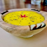 Mango and chia seed soup. at Embark in Nairobi