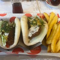 vegan bao, with fries on the side at Munis Sokak Lezzetleri in Istanbul