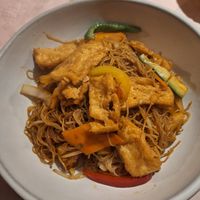 Tofu stir fry with rice noodles at Momoda Asian Street Food in Edgeworthstown