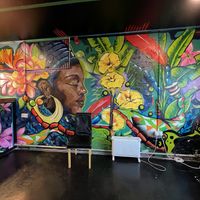 Stunning mural inside the takeaway   at Afro Delight in Limerick