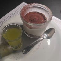 Tiramisu and limoncello  at Pit'sa in Bergamo