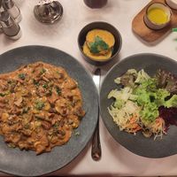Vegan goulash with polenta at Resturant Der Hoferwirt in Neustift Im Stubaital