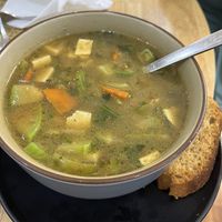 Lentil soup, packed with lentils and veggies  at Agnista Coffee Shop in Ulaanbaatar