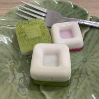 Vegan coconut jelly. Complementary!! at Vegan Style By Mars De in Bangkok