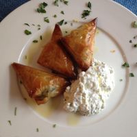 vege dumplings with tzaziki at Hellada Greek Tavern and Pizzeria in Krakow